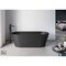 Ruvati 67-inch Black epiStone Solid Surface Oval Freestanding Bath Tub Omnia Matte RVB6750BK - alternate 1